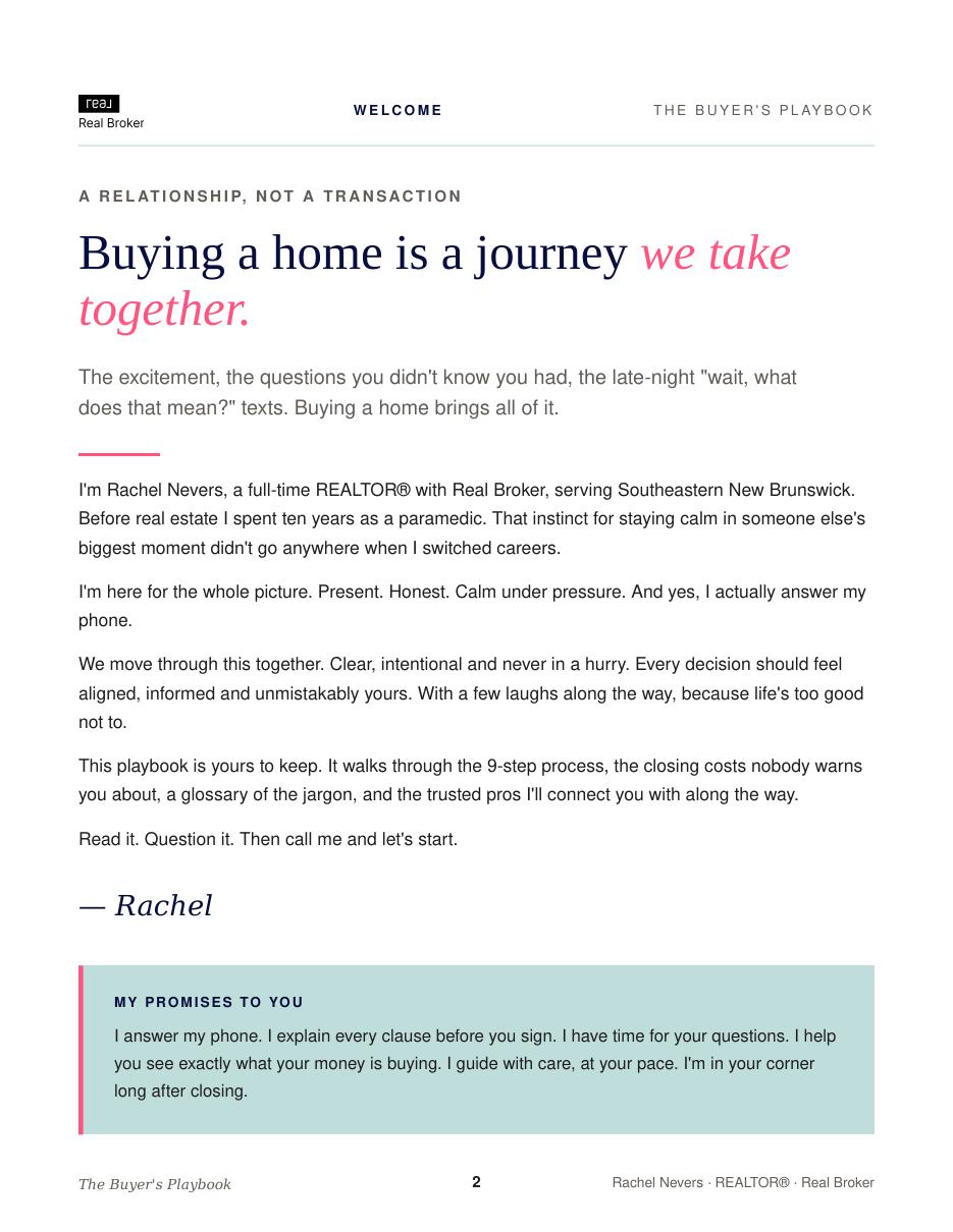 The Buyer's Playbook welcome letter