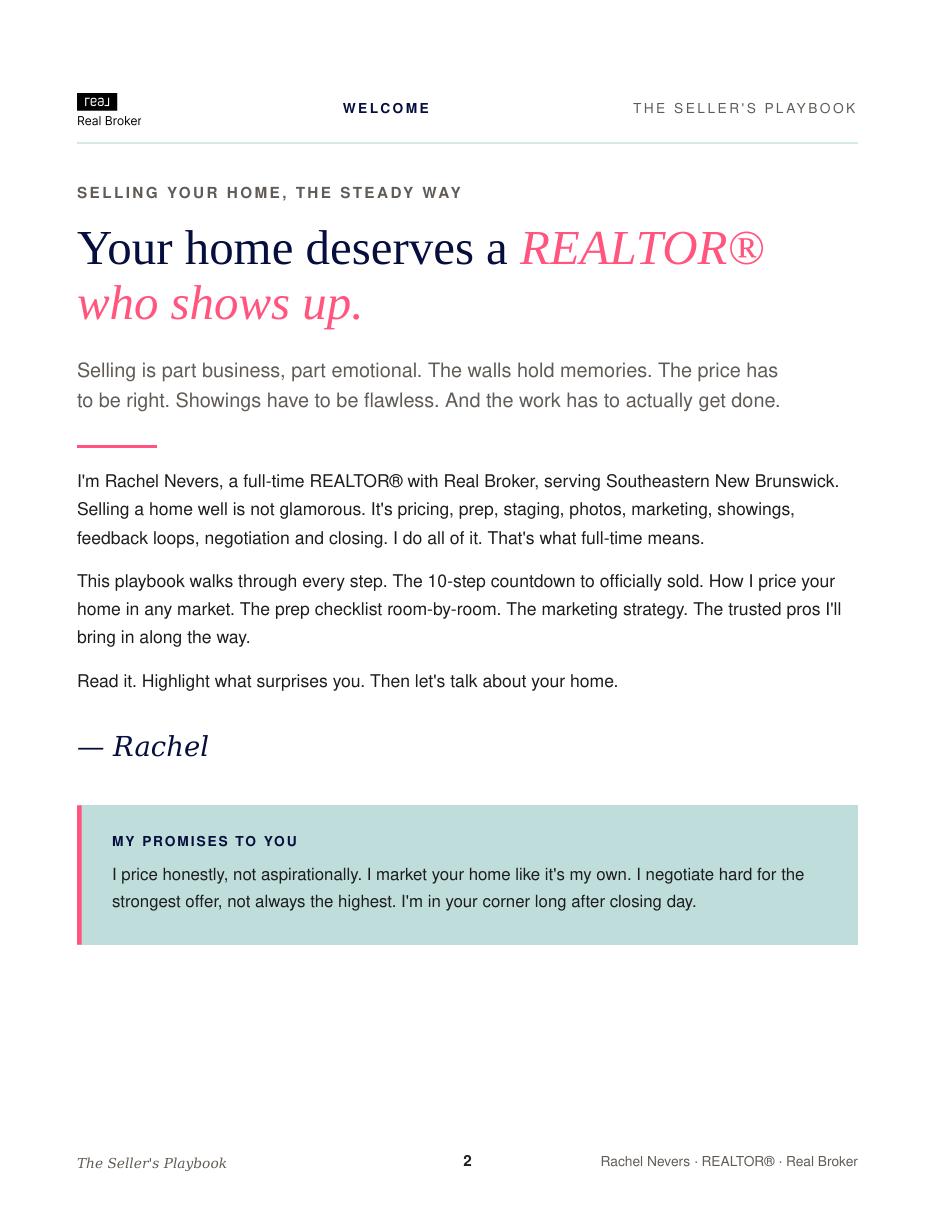 The Seller's Playbook welcome letter